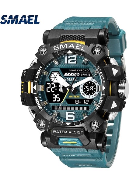 Khaik Smael Marka Erkek Spor Moda Izle 8072 Çift Ekran Analog Dijital Kol Saatleri Erkekler Su Geçirmez Kuvars Askeri Saatler Erkek (Yurt Dışından) indirimleri
