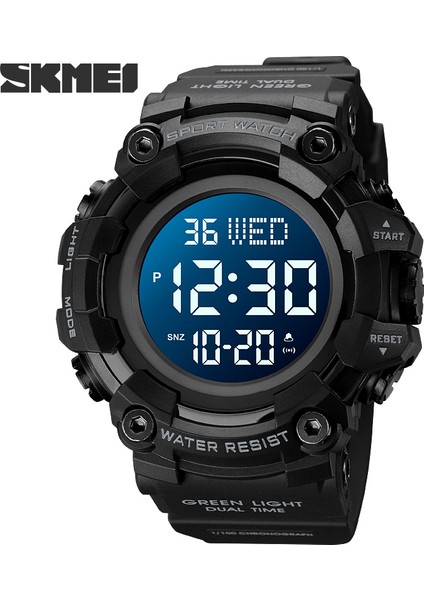 Yeşil Moda Erkekler Spor Izle Lüks Skmeı Saatler Kronometre Geri Sayım Dijital Saat 50BAR Su Geçirmez Askeri Izle Saat Mens (Yurt Dışından) indirimleri