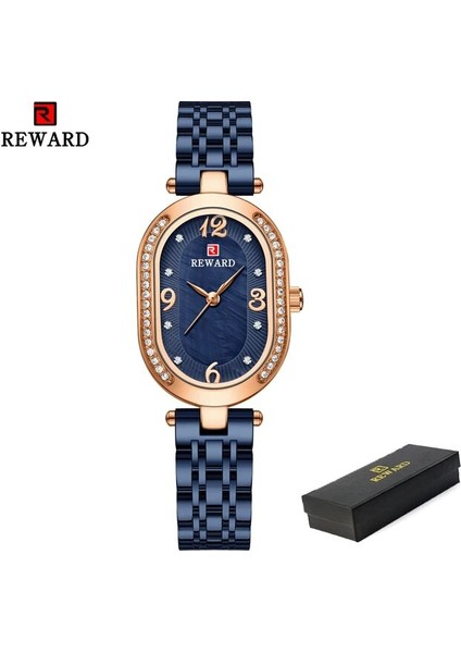 Mavi Rosegold Ödül Izle Kadınlar Lüks Marka Paslanmaz Çelik Taklidi Kadın Bilezik Saatler Kuvars Su Geçirmez Kadın Relogio Feminino (Yurt Dışından)