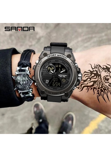 6008 Siyah Mavi Sanda 739 Spor Erkek Saatler Üst Marka Lüks Askeri Kuvars Izle Erkekler Su Geçirmez S Şok Erkek Saat Relogio Masculino 2022 (Yurt Dışından) fırsatları