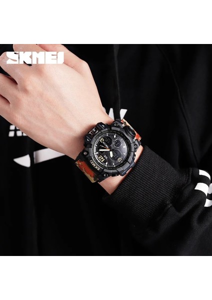 Denim Siyah Skmeı 2 Zaman Erkek Saati Erkek Elektronik Spor Saatler Kronometre Arka Işık Alarmı Su Geçirmez Kuvars Saat Reloj Hombre 1155B (Yurt Dışından) fırsatları