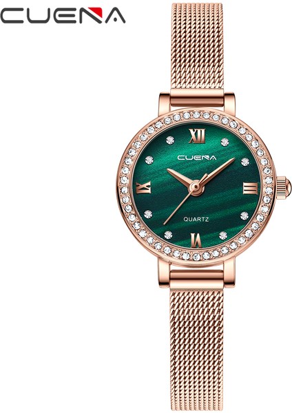 Gümüş Cuena Izle Kadın Üst Marka Lüks Saatler Bayanlar Örgü Kemer Kadın Bilezik Saatler Kadın Saat Relogio Feminino Montre Femme (Yurt Dışından) indirimleri