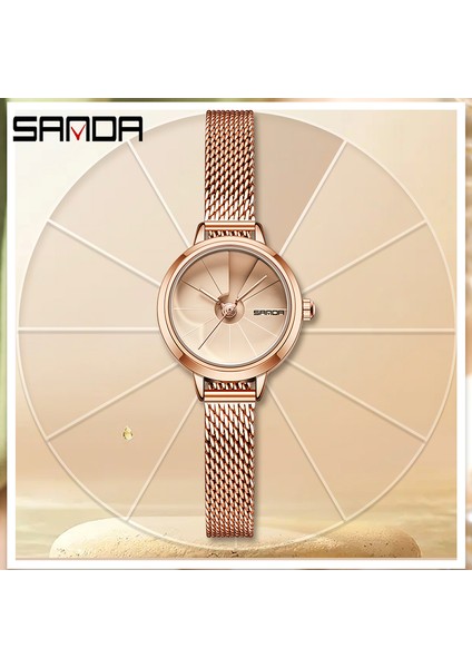 Örgü Kemer Gümüş Üst Marka Sanda Kadın Izle Lüks Gül Altın Kadın Saatler Deri Kayış Bayanlar Bilezik Izle Saat Hediye Kutusu Montre Femme (Yurt Dışından)