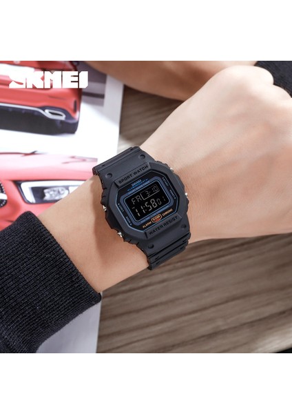 Mavi Reloj Hombre Skmei Marka LED Izle Erkekler Spor Saatler Dijital Askeri Saat 50 M Su Geçirmez Açık Elbise Kol Saatleri (Yurt Dışından)