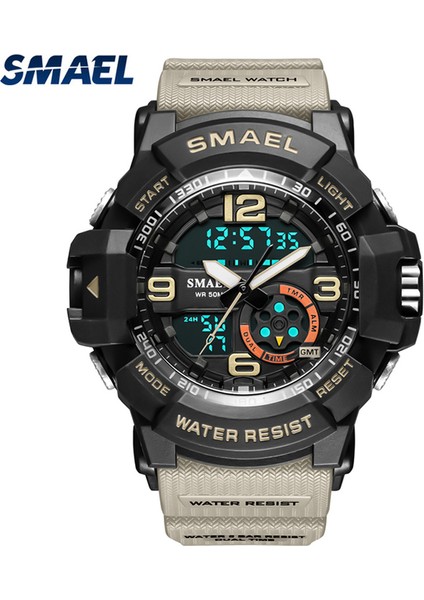 Haki Smael Erkekler Izle Orijinal Üst Marka Kuvars Su Geçirmez Moda Takvim Hafta Alarm Spor Kol Saati Dijital Relogio Masculino (Yurt Dışından)