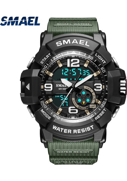 Haki Smael Erkekler Izle Orijinal Üst Marka Kuvars Su Geçirmez Moda Takvim Hafta Alarm Spor Kol Saati Dijital Relogio Masculino (Yurt Dışından)