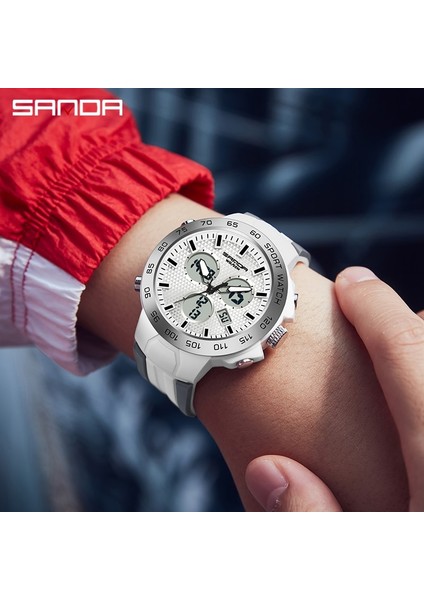 Siyah Sanda Üst Marka Lüks Erkek Saatler Spor Askeri Quartz Saat Erkekler Için LED Dijital Saat Çift Ekran Su Geçirmez Saat Relogio (Yurt Dışından)