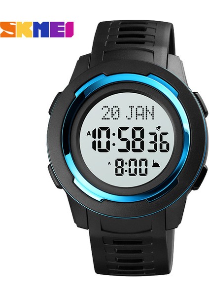 Mavi Beyaz Skmeı Spor Saat Adam Dijital Kıble Erkek Saatler Erkekler Kol Saatleri Müslüman Pusula Kıble Yönü Şehir Seçimi Saat Erkek Reloj (Yurt Dışından)