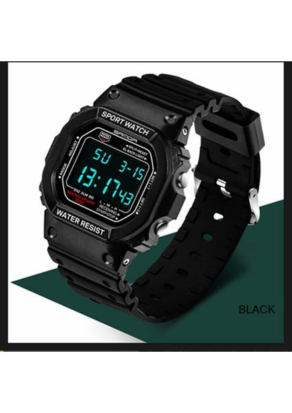 Yükseltme Siyah Sanda Erkek Dijital Saatler Su Geçirmez Spor Izle Erkekler Için Alarm Chrono LED Elektronik Saat Kare Adam Kol Saati Reloj Hombre (Yurt Dışından)