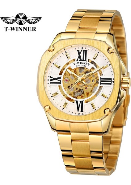 Altın Forsining Lüks Erkekler Bilek Saatler Erkek Su Geçirmez Paslanmaz Çelik Otomatik Mekanik Kol Saatleri Erkek Saat (Yurt Dışından) fırsatları