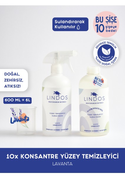 10X Konsantre Yüzey Temizleyici - Lavanta -  600 ml