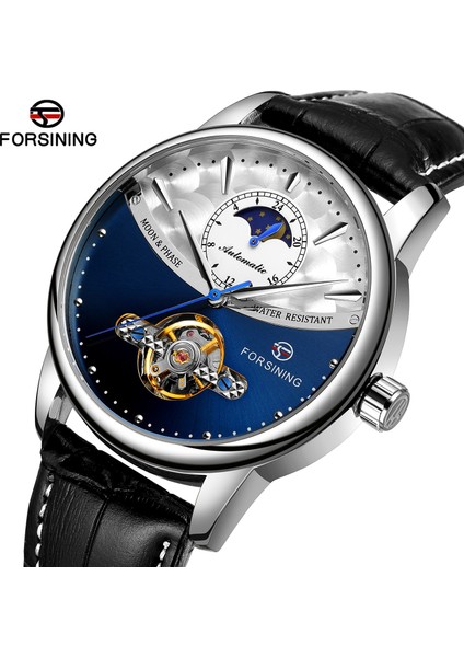 Siyah Mavi Beyaz 2021 Yeni Forsining Erkek Saat Su Geçirmez Deri Tourbillion Erkekler Otomatik Ayfazı Mekanik Kol Saati Relogio Masculino (Yurt Dışından) fiyatları