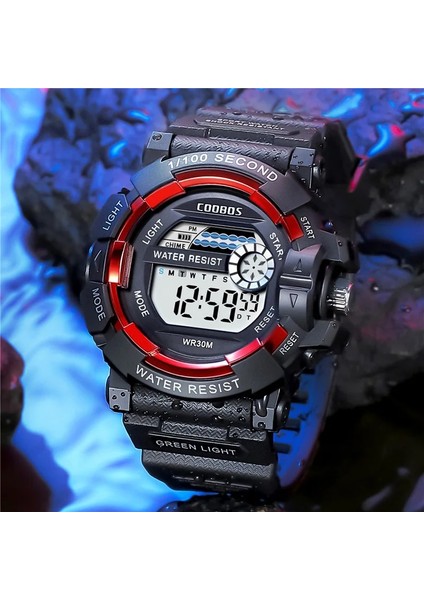 Siyah 2 Coobos Erkek Spor Izle Büyük Arama LED Dijital Bilek Saatler Erkekler Için Üst Marka Lüks Izle Askeri Ordu Saat Relogio Masculino (Yurt Dışından)