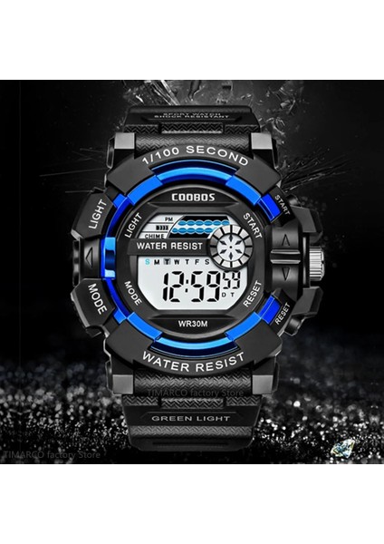 Siyah 2 Coobos Erkek Spor Izle Büyük Arama LED Dijital Bilek Saatler Erkekler Için Üst Marka Lüks Izle Askeri Ordu Saat Relogio Masculino (Yurt Dışından)