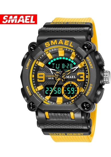 Altın Smael Moda Erkek Saatler Top Marka Spor Su Geçirmez LED Işıklı Dijital Saatler Açık Havada Askeri Kuvars Saat Erkek Kronometre (Yurt Dışından) fiyatları