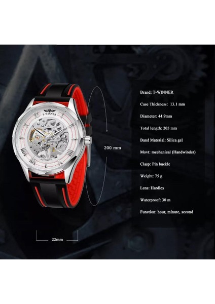 Turuncu 2022 Yeni Varış T-Kazanan Erkek Otomatik Mekanik Saat Lüks Moda Kauçuk Kayış Saatler Mans Için Su Geçirmez Kol Saati (Yurt Dışından) fiyatları