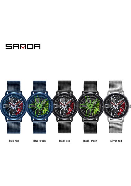 Çelik Siyah Kırmızı Kutu Erkekler Saatler Iş Kuvars Izle Erkek Paslanmaz Çelik Şerit Su Geçirmez 360 Derece Dönen Jant Hub Tekerlek Kol Saatleri Relogio (Yurt Dışından) indirimleri