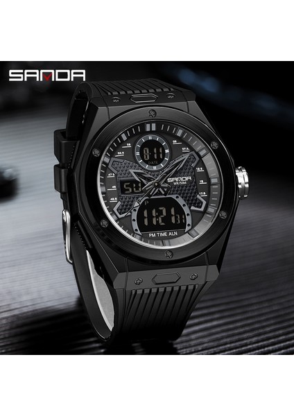 Siyah Beyaz Sanda Yeni Adam Saatler Analog Çift Ekran Elektronik Dijital Spor Saat Erkekler Çok Fonksiyonlu Su Geçirmez Kronometre Kuvars Izle (Yurt Dışından) fiyatları
