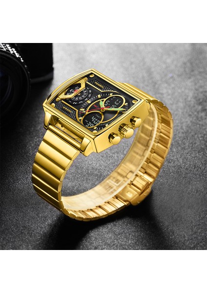 Siyah 2022 Yeni Lüks Erkek Kuvars Dijital Saat Yaratıcı Spor Saatler Erkek Su Geçirmez Kol Saati Montre Homme Saat Relogio Masculino (Yurt Dışından) modelleri