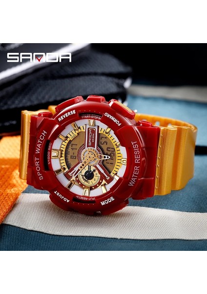 Mor Sanda Yeni Erkek Izle Çift Ekran Spor 30 M Su Geçirmez Dijital Saatler Kol Saati Kuvars Izle Erkekler Için Relogio Masculino 299 (Yurt Dışından)