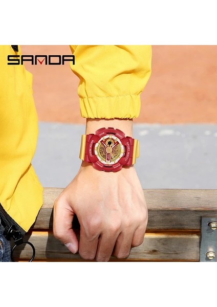 Mor Sanda Yeni Erkek Izle Çift Ekran Spor 30 M Su Geçirmez Dijital Saatler Kol Saati Kuvars Izle Erkekler Için Relogio Masculino 299 (Yurt Dışından)