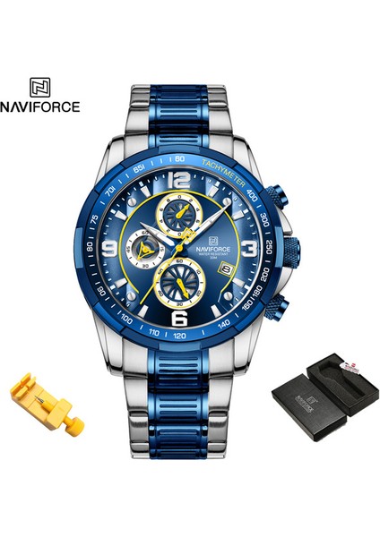 Sbe-Box Navıforce Mizaç Erkekler Lüks Moda Tasarımı Altın Erkek Saatler Çok Fonksiyonlu Aydınlık Kuvars Erkek Kol Saati Relogio Masculino (Yurt Dışından)