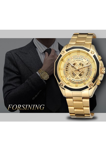 Gümüş Beyaz Forsining Erkek Saat Casual Hollow Su Geçirmez Otomatik Mekanik Erkek Saatleri Iş Elbise Adam Kol Saati Relogio Masculi (Yurt Dışından) fiyatları