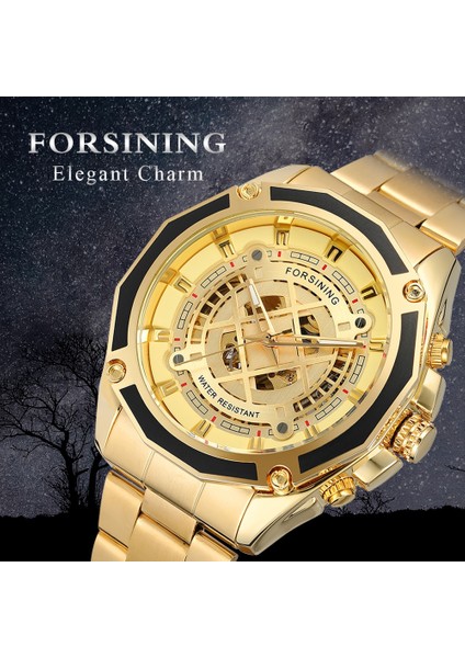 Gümüş Beyaz Forsining Erkek Saat Casual Hollow Su Geçirmez Otomatik Mekanik Erkek Saatleri Iş Elbise Adam Kol Saati Relogio Masculi (Yurt Dışından) fırsatları