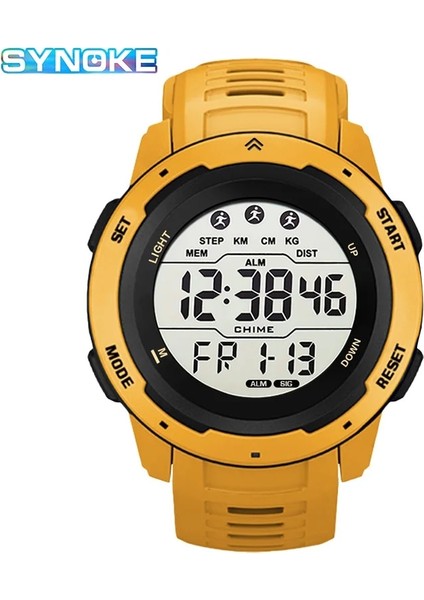 Gri Açık Spor Erkekler Dijital Saatler Reloj Hombre LED Büyük Kadran Yuvarlak Izle Aydınlık Rahat Çalar Saat Çok Fonksiyonlu Kronometre Hediye (Yurt Dışından)