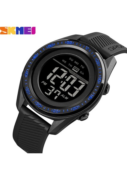 Mavi Beyaz Açık Spor Izle 100 M Su Geçirmez Dijital Saat Erkekler Moda LED Işık Kronometre Kol Saati Erkek Saat Skmeı Reloj Hombre (Yurt Dışından) fiyatları