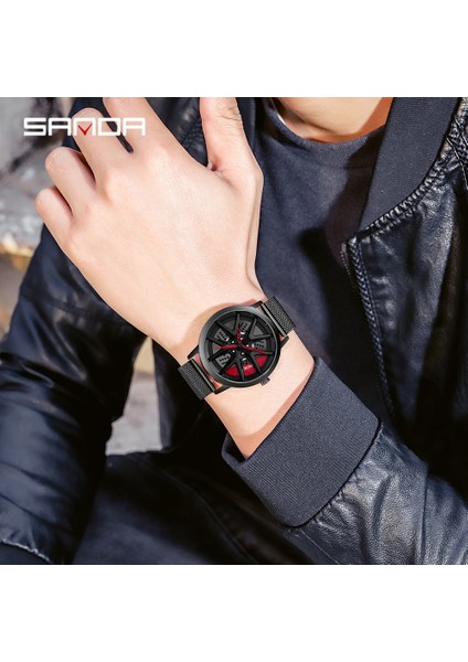 Siyah Kırmızı Yeni Moda Siyah Yeşil 3D Araba Jant Adam Izle Süper Araba Tekerleği Saatler Kuvars Hareketi Su Geçirmez Paslanmaz Çelik Erkek Spor Saat (Yurt Dışından) fırsatları