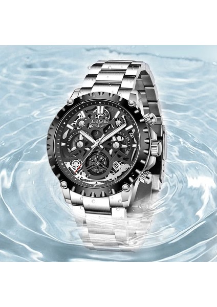 Gümüş Beyaz Lıge Hollow Erkek Saatler Üst Marka Spor Su Geçirmez Kuvars Saat Askeri Paslanmaz Çelik Kol Saati Erkekler Için Relogio Masculino (Yurt Dışından) fırsatları