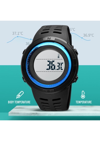 Siyah Beyaz 2020 Skmeı LED Alarm Spor Saatler Erkekler Vücut Ortam Sıcaklığı Tracker Erkek Spor Dijital Saatı Adam Erkek Reloj Hombre (Yurt Dışından) fiyatları