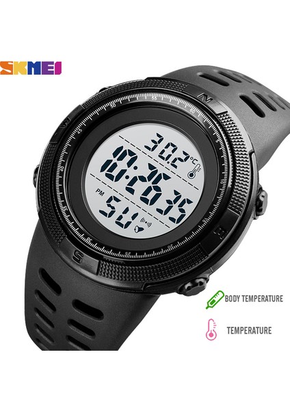 Siyah Beyaz 2020 Skmeı LED Alarm Spor Saatler Erkekler Vücut Ortam Sıcaklığı Tracker Erkek Spor Dijital Saatı Adam Erkek Reloj Hombre (Yurt Dışından) indirimleri