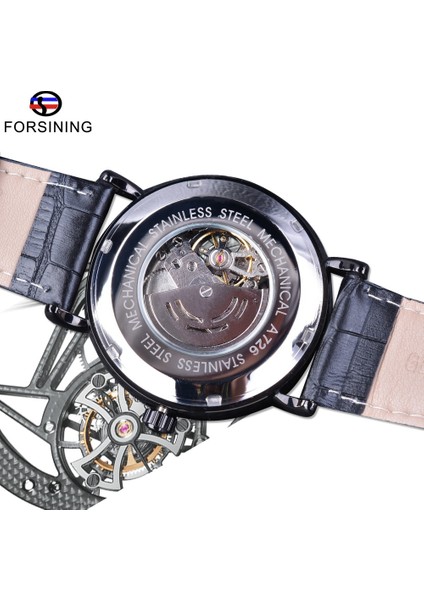GMT1030-4 Forsining Şeffaf Kılıf Avigator Serisi Hakiki Deri Kayış Moda Tasarım Erkekler Otomatik Saatler Üst Marka Lüks (Yurt Dışından)
