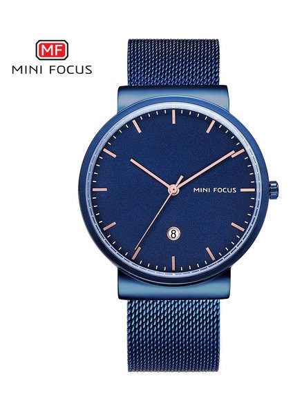 Allblue Mını Focus 2019 Moda Minimalist Kuvars Erkek Saatler Üst Marka Lüks Ultra Ince Örgü Kayış Tarihi Mavi Kadran Kentsel Modern Saat (Yurt Dışından)