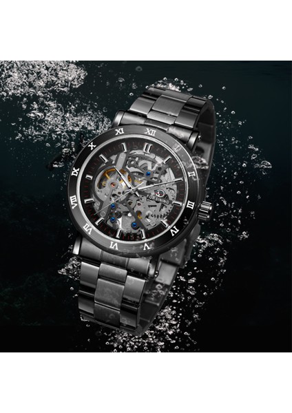 Gümüş Forsining Erkek Otomatik Mekanik Saatler Paslanmaz Çelik Kayış Su Geçirmez Erkek Kol Saati Erkek Çok Fonksiyonlu Lüks Saat (Yurt Dışından) fırsatları