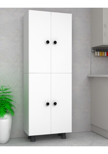 6 Bölmeli Çok Amaçlı Mutfak Banyo Kiler Dolabı 50 Cm  MDF