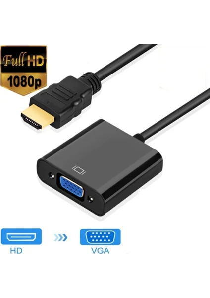 Ulu Bilgisayar HDMI To VGA Çevirici Dönüştürücü