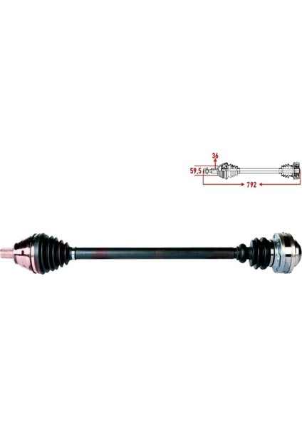 Komple Aks Sağ - 1K0407272EN - Golf / 2003-2009 / 2.0 Tdı