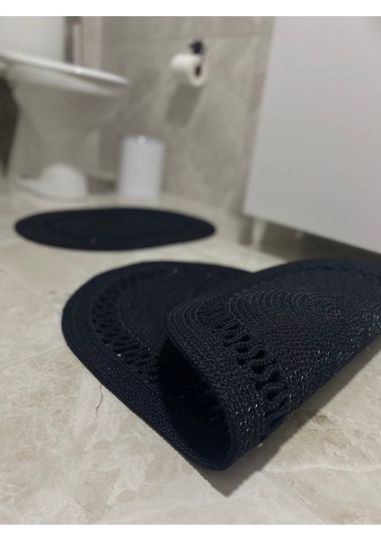 Milda Jüt 2'li Banyo Paspası Çift Taraflı Kaymaz Yıkanabilir Banyo Paspas Takımı 40X60CM & 50X80CM modelleri