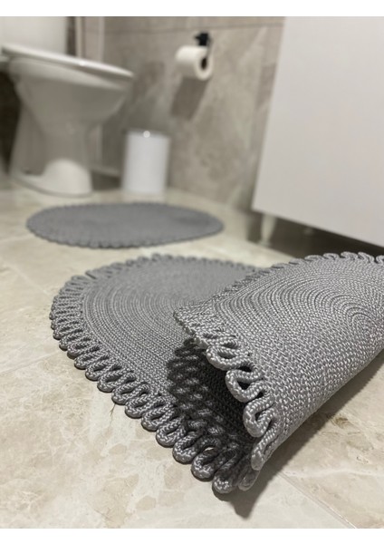 Milda Jüt 2'li Banyo Paspası Çift Taraflı Kaymaz Yıkanabilir Banyo Paspas Takımı 40X60CM & 50X80CM modelleri