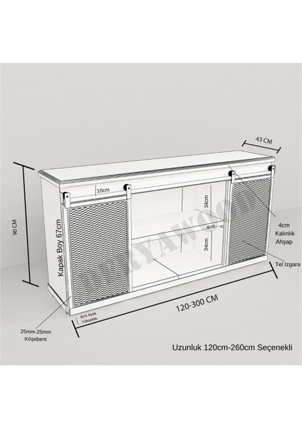 Masif Ahşap Konsol 45 x 120 cm