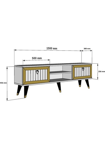 Lidya Tv Stand Beyaz-Altın