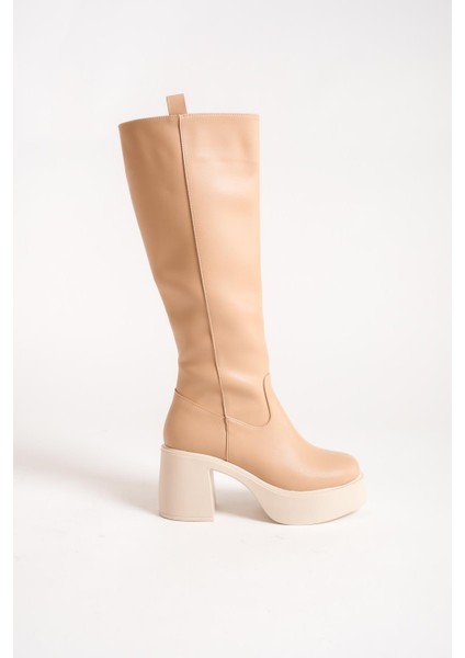 Mostar Ten Mat Kalın Platform Topuklu Günlük Çizme fırsatları