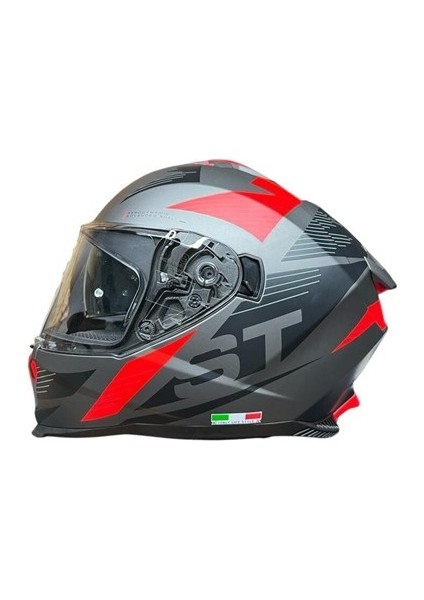 Sw 865 Gri Kırmızı Kapalı Kask L