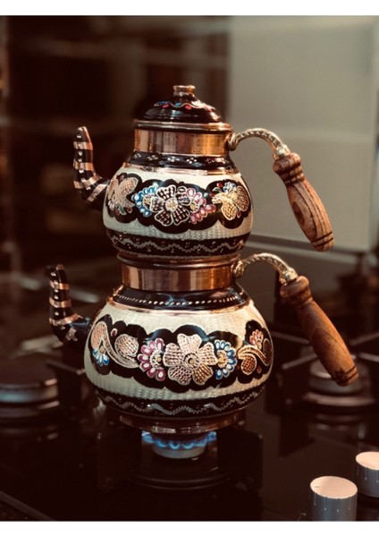 El İşlemesi Mineli Bakır Çaydanlık Erzincan İşlemesi