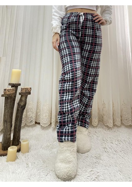 Kadın Polar Pijama Altı Kışlık Lastikli Bel Tek Alt