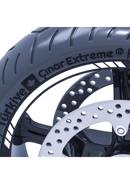 Reflektif Beyaz (Gri) 4 Parçalı Kesikli Jant Şeridi Sticker Çınar Extreme fiyatları