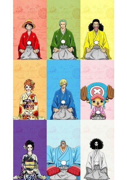 Anime- One Piece - 3 No Desenli 9 Lu Fotokart Seti
